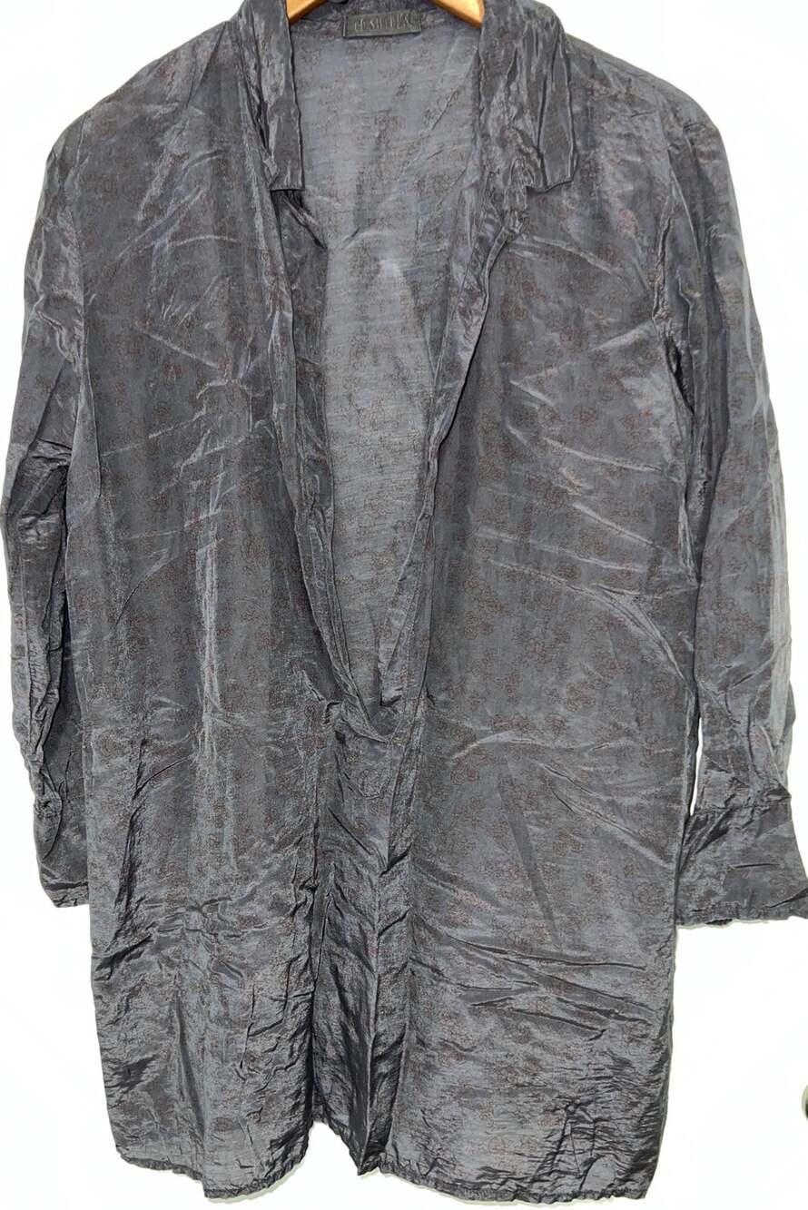 Unique & Rare CP Shades Grey Purple Floral Print Linen Jacket Made in USA M